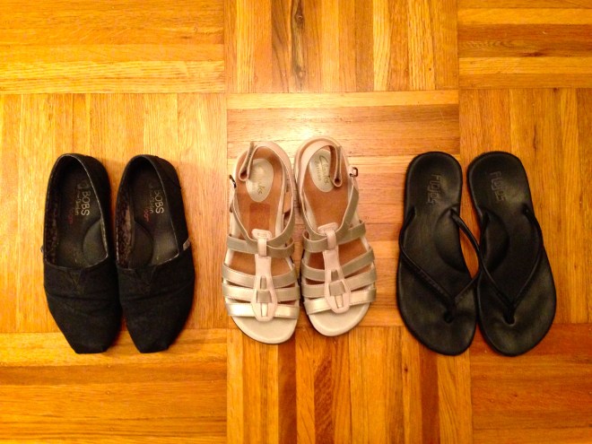 Three is the perfect number for travel shoes.